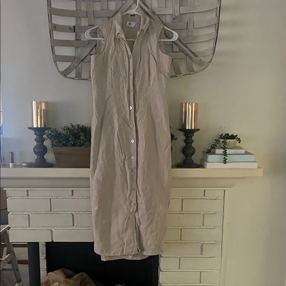 Talbots Irish Linen Sleeveless Midi Dress - Picture 1 of 6
